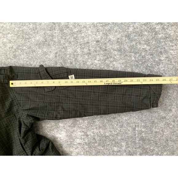 VTG Y2K DC Shoe Company Parka Coat Winter Plaid Hooded Large Grunge - Picture 5 of 13